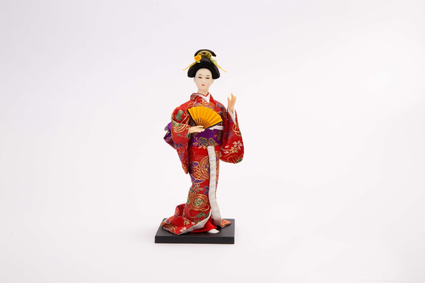 日本人形9インチ赤扇